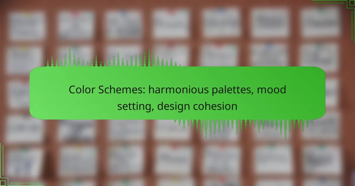 Color Schemes: harmonious palettes, mood setting, design cohesion