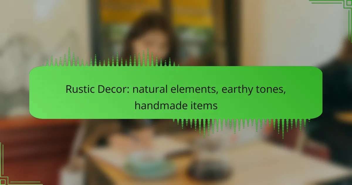 Rustic Decor: natural elements, earthy tones, handmade items