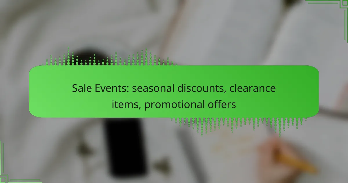 Sale Events: seasonal discounts, clearance items, promotional offers