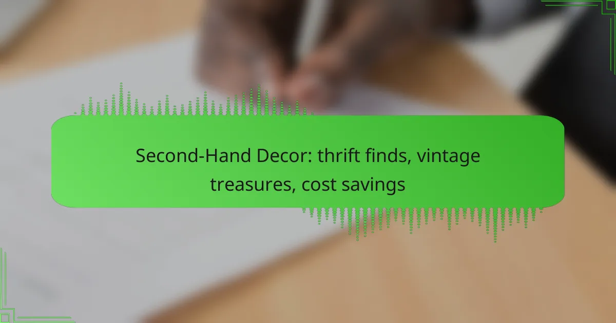 Second-Hand Decor: thrift finds, vintage treasures, cost savings