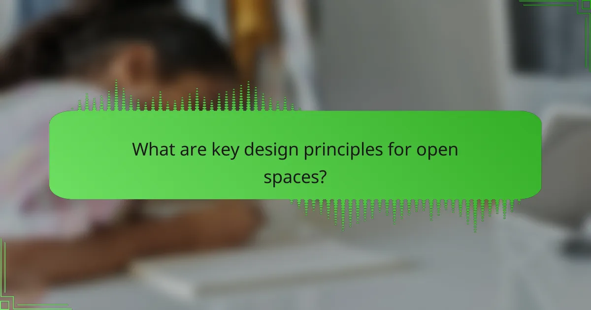 What are key design principles for open spaces?