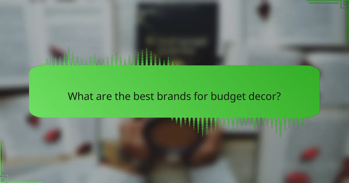 What are the best brands for budget decor?