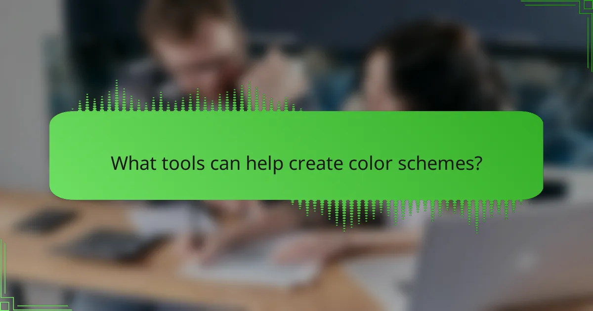 What tools can help create color schemes?